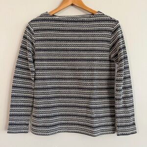 J. Jill Textured Knit Grey/White Boatneck Women’s Pullover Size XS